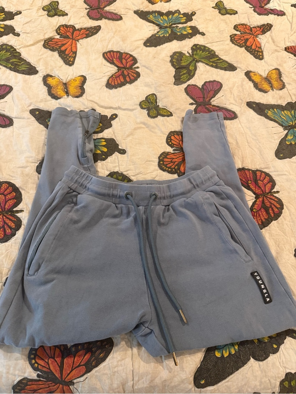 YoungLA Dusty Blue Drawstring Joggers